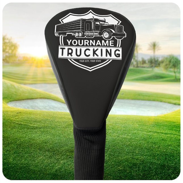 Personalized NAME Trucking Big Rig Semi Trucker   Golf Head Cover (Creator Uploaded)