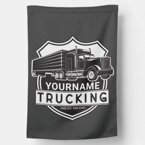 Personalized NAME Trucking Big Rig Semi Trucker  House Flag