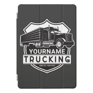 Personalized NAME Trucking Big Rig Semi Trucker iPad Pro Cover