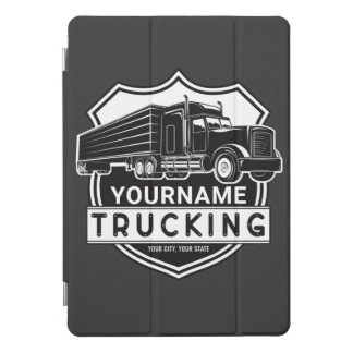 Personalized NAME Trucking Big Rig Semi Trucker   iPad Pro Cover