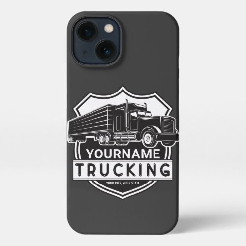 Personalized NAME Trucking Big Rig Semi Trucker  iPhone 13 Case