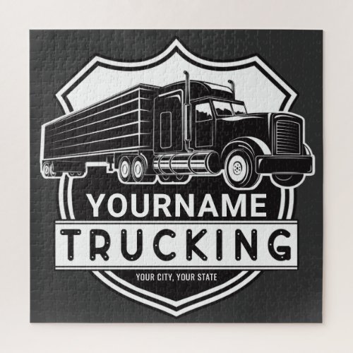 Personalized NAME Trucking Big Rig Semi Trucker  Jigsaw Puzzle