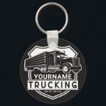 Personalized NAME Trucking Big Rig Semi Trucker Keychain<br><div class="desc">Personalized NAME Trucker Big Rig Semi Truck Trucking Company Design - Customize with your Name and Custom Text!</div>
