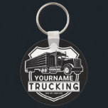 Personalized NAME Trucking Big Rig Semi Trucker Keychain<br><div class="desc">Personalized NAME Trucker Big Rig Semi Truck Trucking Company Design - Customize with your Name and Custom Text!</div>