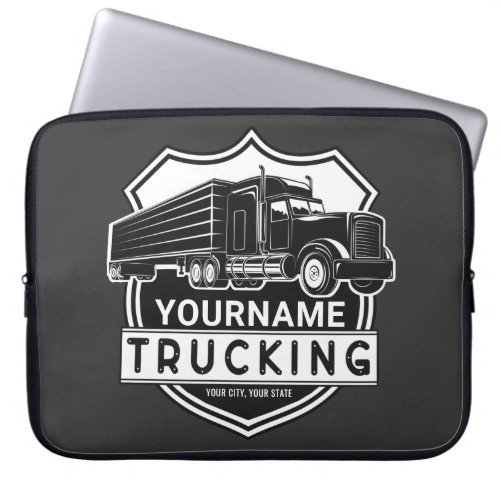 Personalized NAME Trucking Big Rig Semi Trucker   Laptop Sleeve