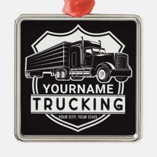 Custom Trucker Christmas Ornaments