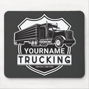 Personalized NAME Trucking Big Rig Semi Trucker Mouse Pad