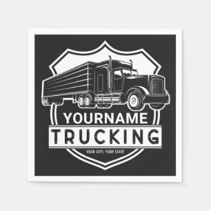 Personalized NAME Trucking Big Rig Semi Trucker Napkins