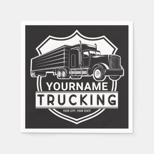 Personalized NAME Trucking Big Rig Semi Trucker   Napkins