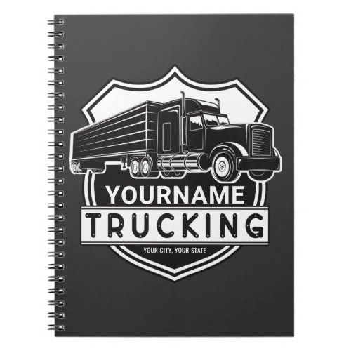 Personalized NAME Trucking Big Rig Semi Trucker   Notebook