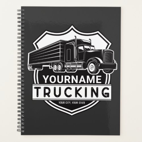 Personalized NAME Trucking Big Rig Semi Trucker   Planner