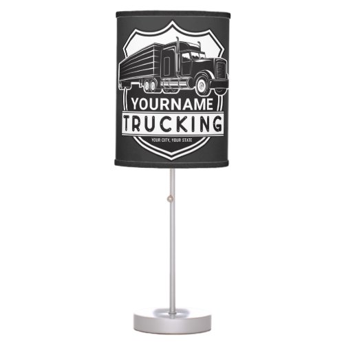 Personalized NAME Trucking Big Rig Semi Trucker   Table Lamp