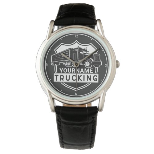 Personalized NAME Trucking Big Rig Semi Trucker Watch