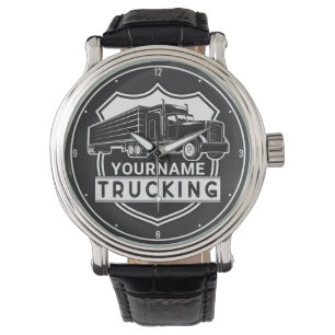Personalized NAME Trucking Big Rig Semi Trucker Watch