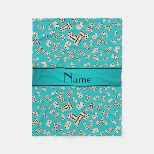 Personalized name turquoise dominos fleece blanket