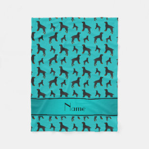 Personalized name turquoise field spaniel dogs fleece blanket