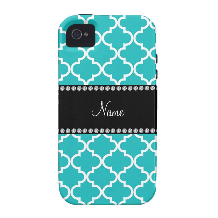 Personalized name turquoise moroccan pattern vibe iPhone 4 cover