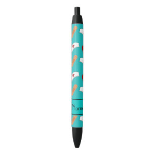 Personalized name turquoise nurse pattern pen