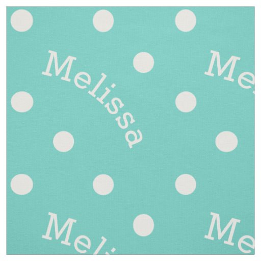 Personalized Name Turquoise Teal Blue Polka Dot Fabric ...