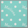 Personalized Name Turquoise Teal Blue Polka Dot Fabric