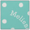 Personalized Name Turquoise Teal Blue Polka Dot