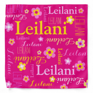 Personalized name typographic flower pink bandana