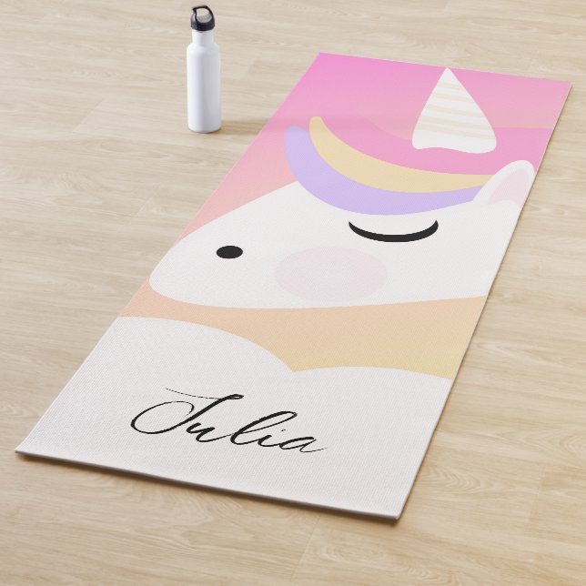 Personalized Name Unicorn Face Yoga Mat (In Situ)