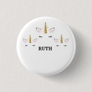 Personalized Name Unicorn Glitter Design – Custom Button