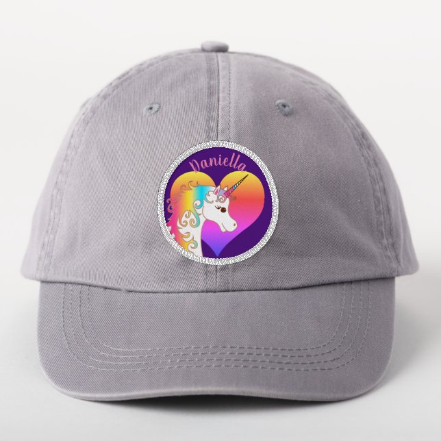Personalized Name Unicorn Patch (On Headwear)