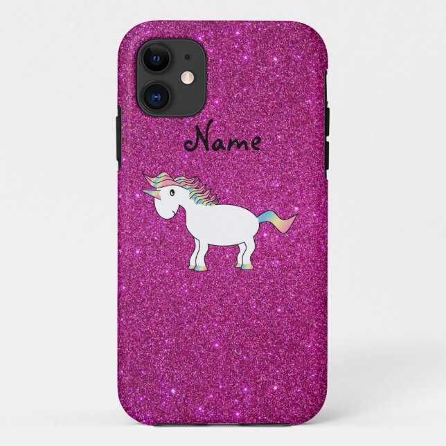 Personalized name unicorn pink glitter Case-Mate iPhone case (Back)