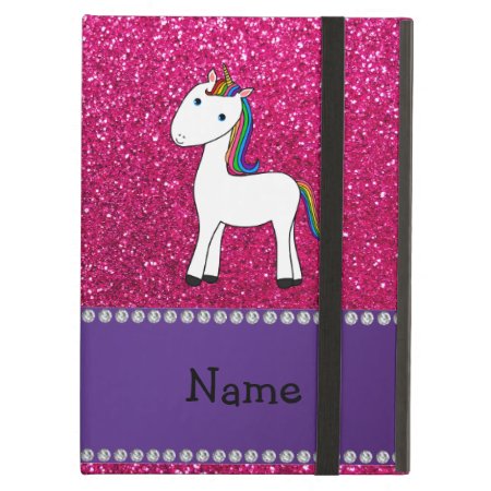 Personalized Name Unicorn Pink Glitter Cover For Ipad Air
