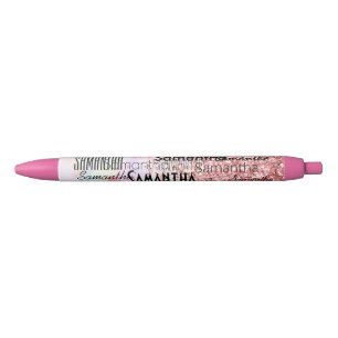 Personalized Name Unicorn Pink Glitter Sparkle Pen