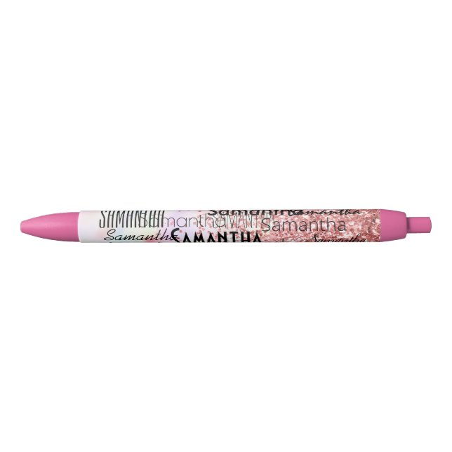Personalized Name Unicorn Pink Glitter Sparkle   Pen (Front)