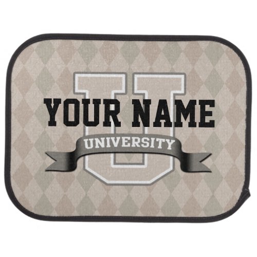 Personalized Name University Cool Funny College Car Mat