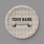 Personalized Name University Cool Funny College Paper Plates