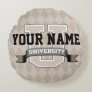 Personalized Name University Cool Funny College Round Pillow