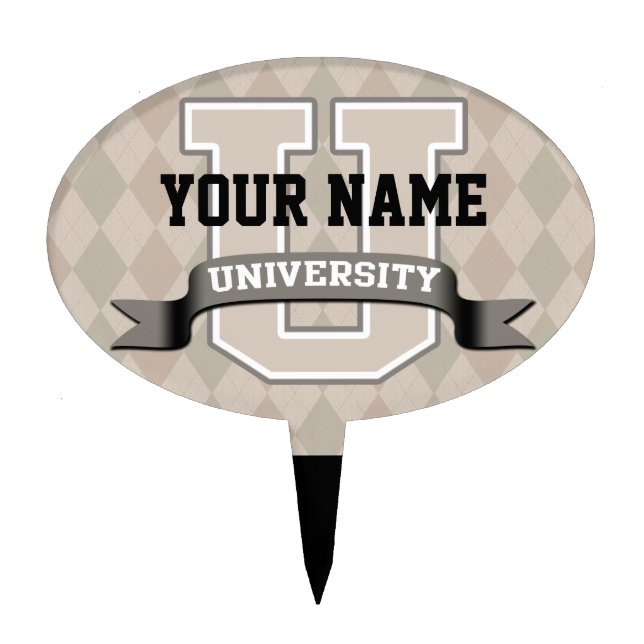 Personalized Name University Cool Funny Family Cake Topper (Front)