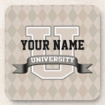 Personalized Name University Cool Funny Family Coaster