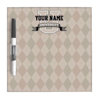 Personalized Name University Cool Funny Family Dry Erase White Board