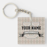 Personalized Name University Cool Funny Family Keychain