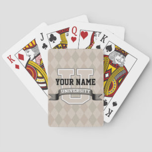 Personalized Name University Cool Funny Family Poker Cards