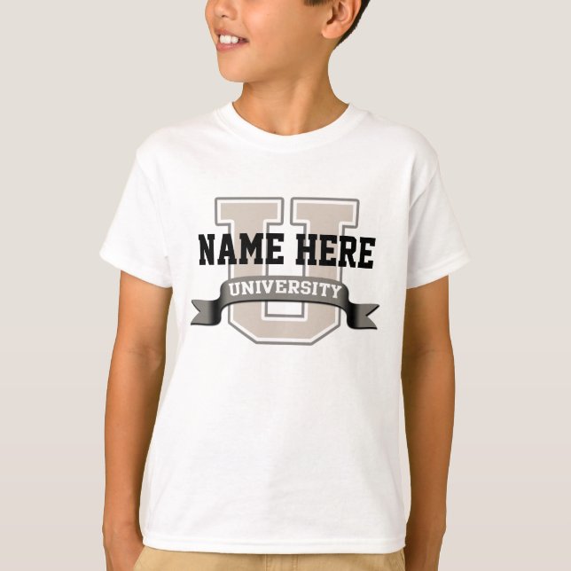 Personalized Name University Cool Funny Family T-Shirt (Front)