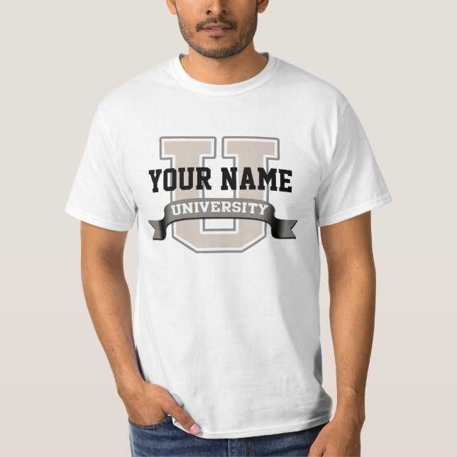 Personalized Name University Cool Funny Family T-Shirt (Front)