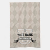 Personalized Name University Family Monogram Kitchen Towel (Vertical)