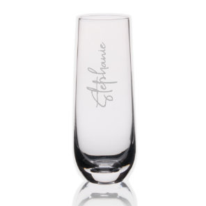 Personalized Name Vertical Calligraphy Etching Stemless Champagne Flute