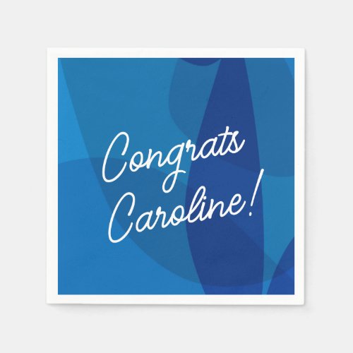 Personalized Name Vibrant Blue Favor Graduation
