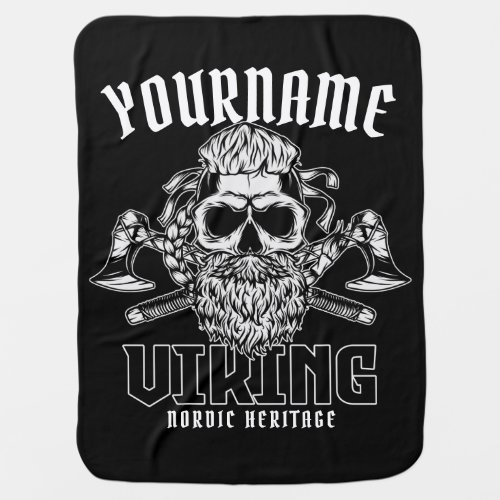 Personalized NAME Viking Nordic Warrior Heritage  Baby Blanket