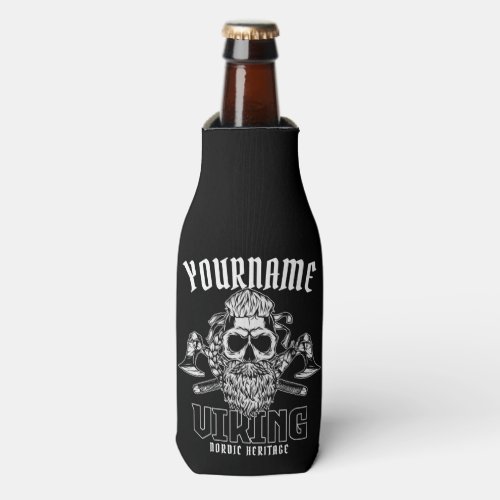 Personalized NAME Viking Nordic Warrior Heritage Bottle Cooler