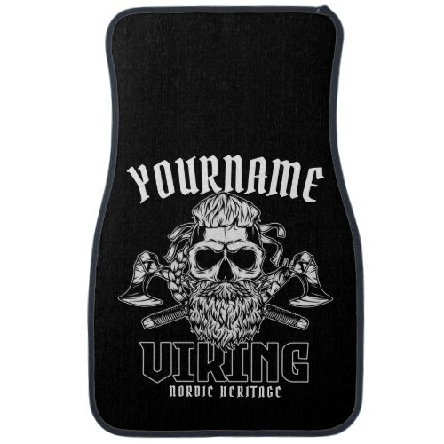 Personalized NAME Viking Nordic Warrior Heritage  Car Floor Mat