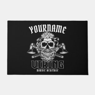 Personalized NAME Viking Nordic Warrior Heritage Doormat
